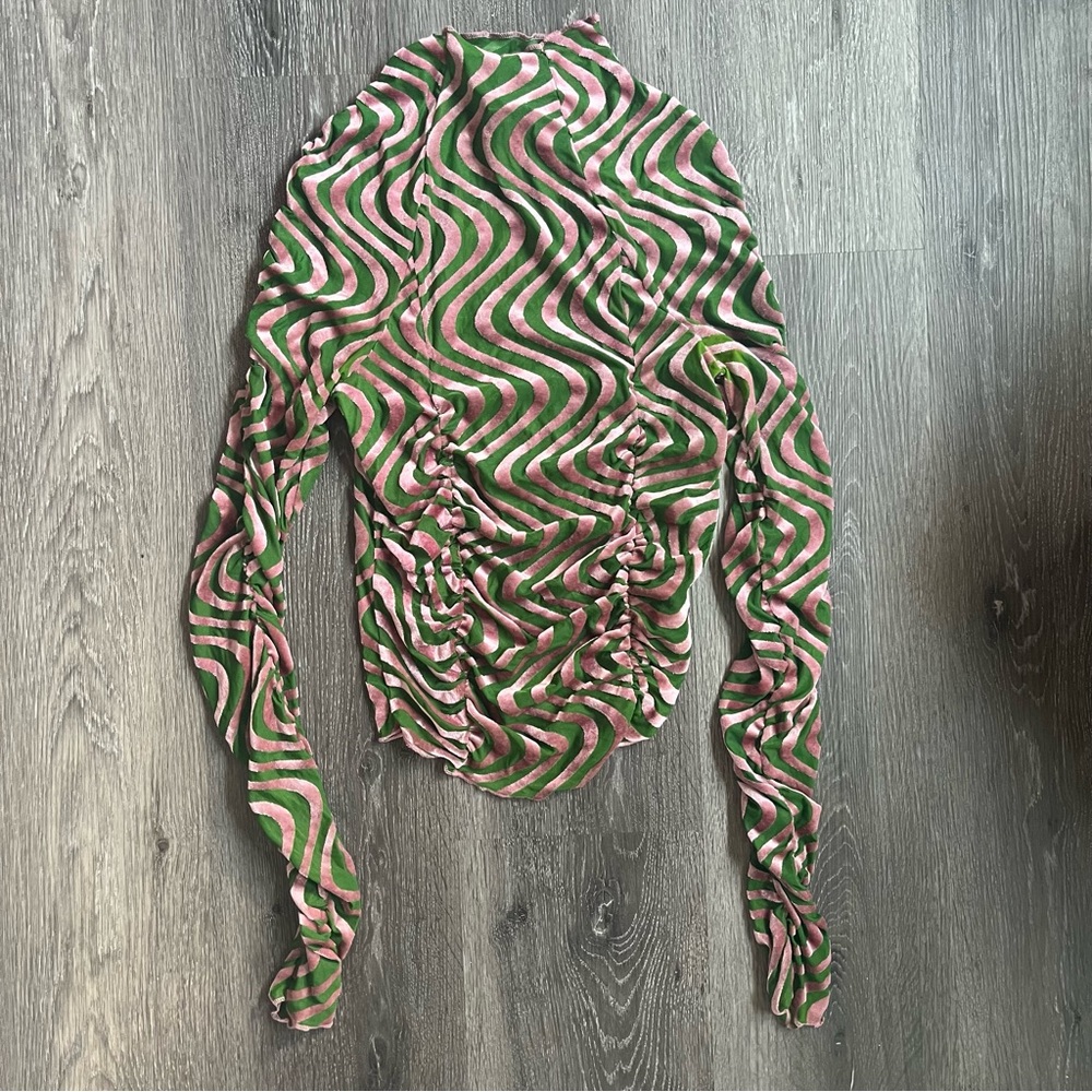 Urban outfitters velvet sheer long sleeve top small